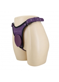 Фиолетовые трусики харнесс с платформой Caludio III - Baile - купить с доставкой в Люберцах