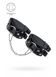 Черные кожаные оковы с двумя ремешками - Pecado - купить с доставкой в Люберцах