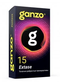 Презервативы анатомической формы с точечной и ребристой структурой Ganzo Extase - 15 шт. - Ganzo - купить с доставкой в Люберцах