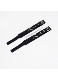 Черные кожаные оковы с регулируемыми ремешками - Crazy Handmade - купить с доставкой в Люберцах