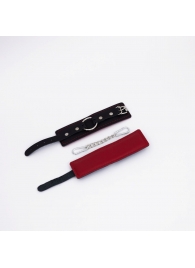 Черно-красные кожаные наручники - Crazy Handmade - купить с доставкой в Люберцах