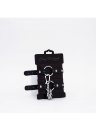 Черно-красные кожаные оковы - Crazy Handmade - купить с доставкой в Люберцах