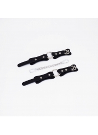 Черные кожаные наручники с кольцом - Crazy Handmade - купить с доставкой в Люберцах