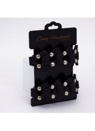 Черные кожаные наручники из звеньев - Crazy Handmade - купить с доставкой в Люберцах