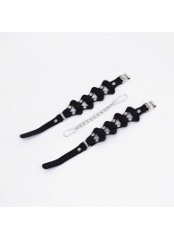 Черные кожаные оковы из звеньев - Crazy Handmade - купить с доставкой в Люберцах