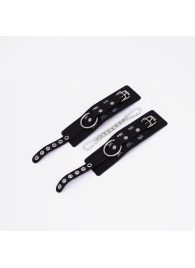 Черные кожаные наручники Sex - Crazy Handmade - купить с доставкой в Люберцах