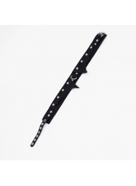 Черный однослойный кожаный ошейник с имитацией фигурного воротничка - Crazy Handmade - купить с доставкой в Люберцах