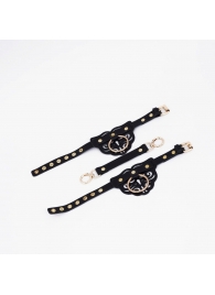 Черные оковы с золотистой фурнитурой - Crazy Handmade - купить с доставкой в Люберцах