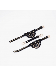 Черные оковы с золотистой фурнитурой - Crazy Handmade - купить с доставкой в Люберцах