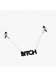 Зажимы на соски с кожаной подвеской Bitch - Crazy Handmade - купить с доставкой в Люберцах