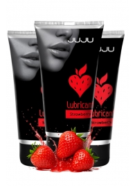 Набор из 3 съедобных лубрикантов JUJU со вкусом клубники - JuJu - купить с доставкой в Люберцах