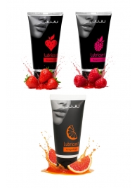 Набор из 3 съедобных лубрикантов JUJU (клубника, малина, грейпфрут) - JuJu - купить с доставкой в Люберцах