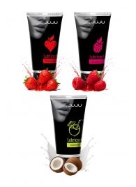 Набор из 3 съедобных лубрикантов JUJU (клубника, малина, кокос) - JuJu - купить с доставкой в Люберцах
