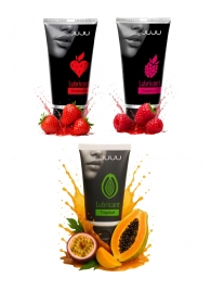 Набор из 3 съедобных лубрикантов JUJU (клубника, малина, тропические фрукты) - JuJu - купить с доставкой в Люберцах