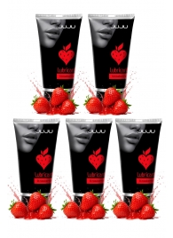 Набор из 5 съедобных лубрикантов JUJU со вкусом клубники - JuJu - купить с доставкой в Люберцах