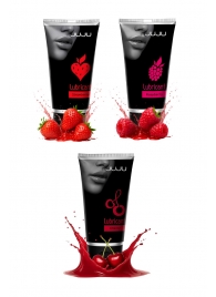 Набор из 3 съедобных лубрикантов JUJU (клубника, малина, вишня) - JuJu - купить с доставкой в Люберцах