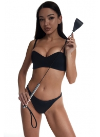 Стек с широким черным кожаным наконечником и металлической ручкой - 67 см. - Crazy Handmade - купить с доставкой в Люберцах