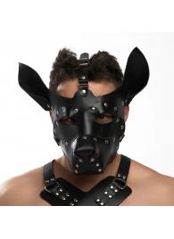 Черная кожаная маска «Собака» - Crazy Handmade - купить с доставкой в Люберцах