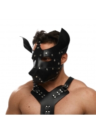 Черная кожаная маска «Собака» - Crazy Handmade - купить с доставкой в Люберцах