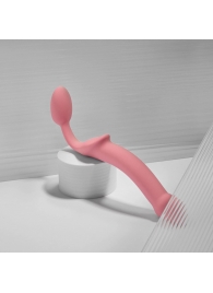 Розовый безремневой страпон Strap-on-me Semi-Realistic Bendable Strap-On size M - Strap-on-me - купить с доставкой в Люберцах