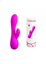 Лиловый вибратор-кролик Simon - 17,8 см. - Baile