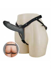 Черный полый мужской страпон London - 16,8 см. - Baile - купить с доставкой в Люберцах