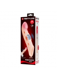 Телесная удлиняющая насадка с рельефом и вибрацией Brad - 21,3 см. - Baile - в Люберцах купить с доставкой