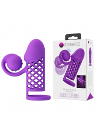 Фиолетовая вибронасадка с клиторальным отростком Harden - Baile - в Люберцах купить с доставкой