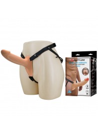 Телесный полый мужской страпон London - 16,8 см. - Baile - купить с доставкой в Люберцах