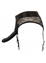 Черный женский страпон Strap-on Set: трусики и насадка - Orion - купить с доставкой в Люберцах