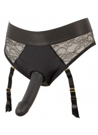 Черный женский страпон Strap-on Set: трусики и насадка - Orion - купить с доставкой в Люберцах