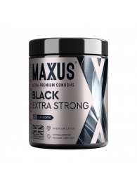 Черные утолщенные презервативы MAXUS Extra Strong с железным кейсом - 15 шт. - Maxus - купить с доставкой в Люберцах