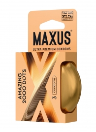 Точечные презервативы MAXUS 2000 Amazing Dots с железным кейсом - 3 шт. - Maxus - купить с доставкой в Люберцах