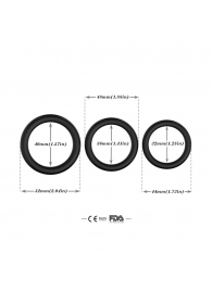 Набор из 3 черных эрекционных колец Stay Hard - Boys of Toys - в Люберцах купить с доставкой