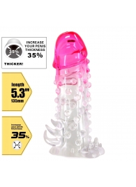 Прозрачно-розовая насадка на пенис Wilford - 13,5 см. - Baile - в Люберцах купить с доставкой