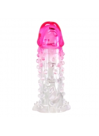 Прозрачно-розовая насадка на пенис Wilford - 13,5 см. - Baile - в Люберцах купить с доставкой