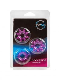 Набор из 3 лиловых эрекционных колец различной формы - Erowoman-Eroman - в Люберцах купить с доставкой