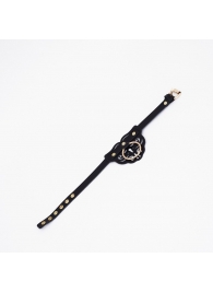 Черный чокер с клепками и золотистой фурнитурой - Crazy Handmade - купить с доставкой в Люберцах