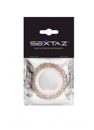Эрекционное кольцо с бежевыми «ресничками» - Sextaz - в Люберцах купить с доставкой
