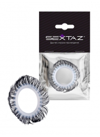 Эластичное эрекционное колечко с черными «ресничками» - Sextaz - в Люберцах купить с доставкой