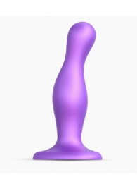 Фиолетовая насадка Strap-On-Me Dildo Plug Curvy size M - Strap-on-me - купить с доставкой в Люберцах