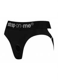 Черные трусики для насадок Heroine Lingerie Harness - size XL - Strap-on-me - купить с доставкой в Люберцах