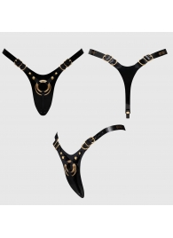 Черный пояс для фиксации насадок Strap-On-Me Leatherette Harness Fabulous - Strap-on-me - купить с доставкой в Люберцах