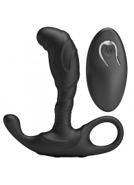 Черный изогнутый массажёр простаты с вибрацией и пультом ДУ - Baile - в Люберцах купить с доставкой