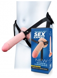 Мужской полый страпон на регулируемых ремешках - 22 см. - Sex Expert - купить с доставкой в Люберцах