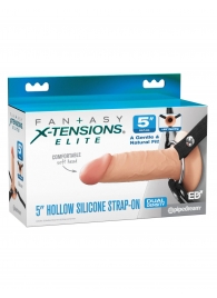 Телесный пустотелый фаллопротез 5’’ Hollow Silicone Strap-On - 14 см. - Pipedream - купить с доставкой в Люберцах