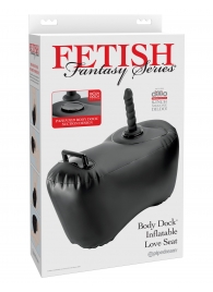 Черное надувное кресло с платформой для фиксации дилдо Body Dock Inflatable Love Seat - Pipedream - купить с доставкой в Люберцах