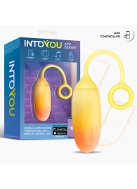 Желтое интерактивное виброяйцо Double Layer Egg - Intoyou