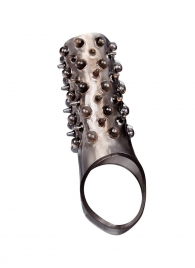 Дымчатая насадка на пенис с шипами и выпуклостями - 12,5 см. - Sex Expert - в Люберцах купить с доставкой