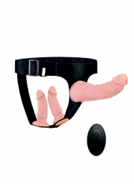 Женский страпон с 3 насадками и вибрацией - Erowoman-Eroman - купить с доставкой в Люберцах